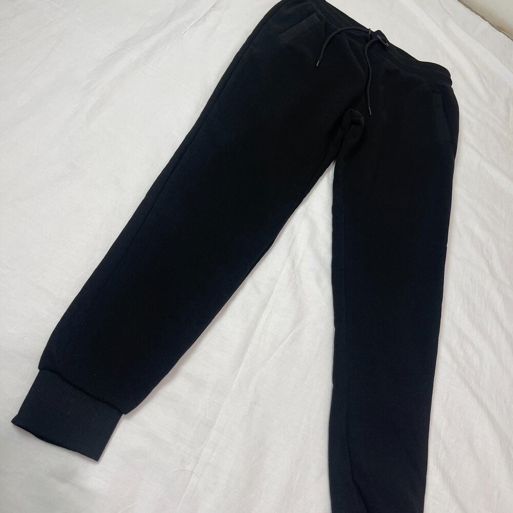 Galaxy Womens Large Black Loose Fit Fleece Jogger Sweatpants Drawstring Black L - Picture 4 of 12